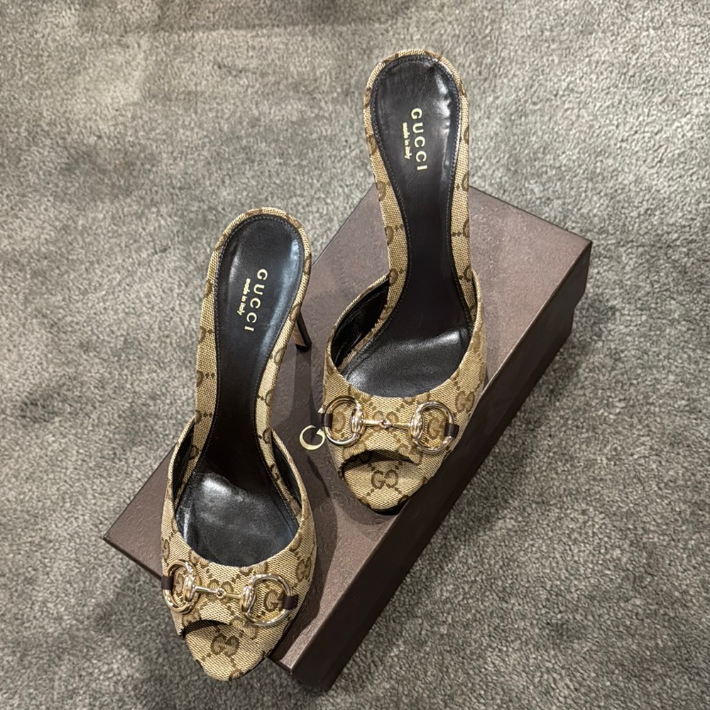Gucci Women's Brown Open-Toe Heels